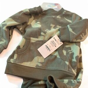 Child of Mine Green Dinosaur Sweatshirt & Pants Set